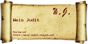 Weis Judit névjegykártya